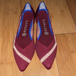 Rothy’s Garnet Reflective Stripe Points - Size 9 VGUC